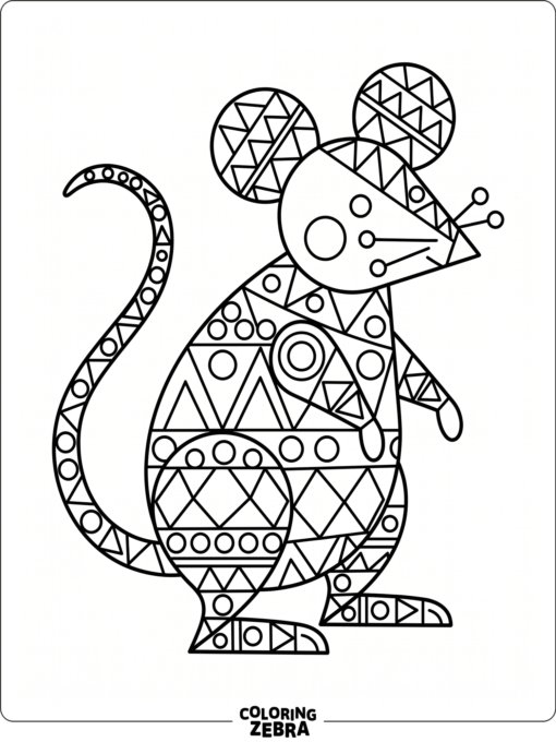 A mouse drawn with triangles and circles