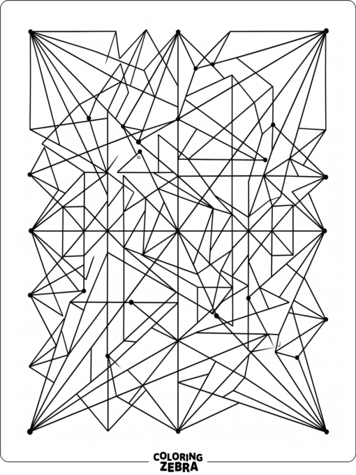 Un estudio abstracto de ángulos con líneas que se cruzan y marcas en las esquinas