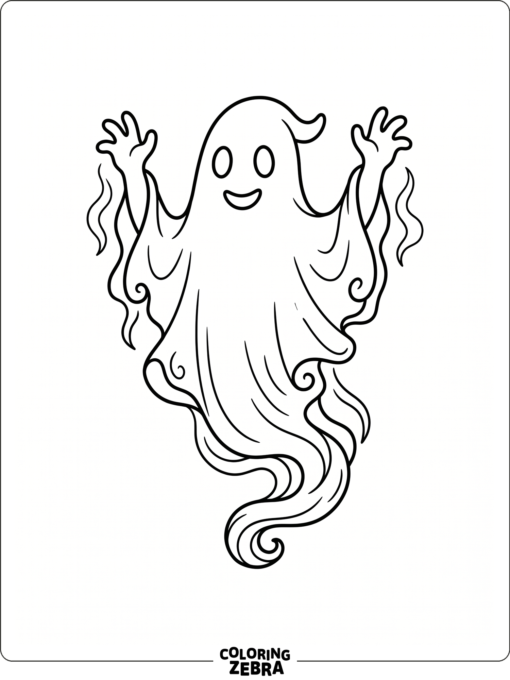 A ghost monster with floating arms and a spooky face
