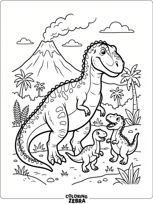 A Gigantosaurus family standing together