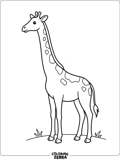 A simple giraffe outline with a long neck and legs