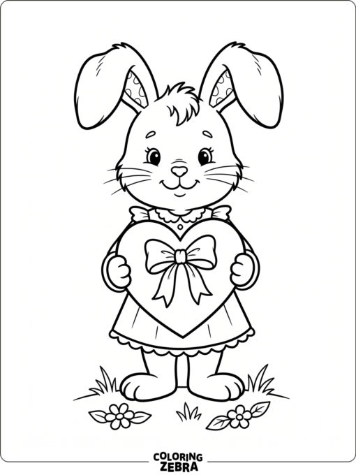 A girl bunny holding a heart