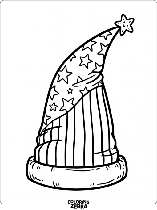 A tall gnome hat with stars and stripes