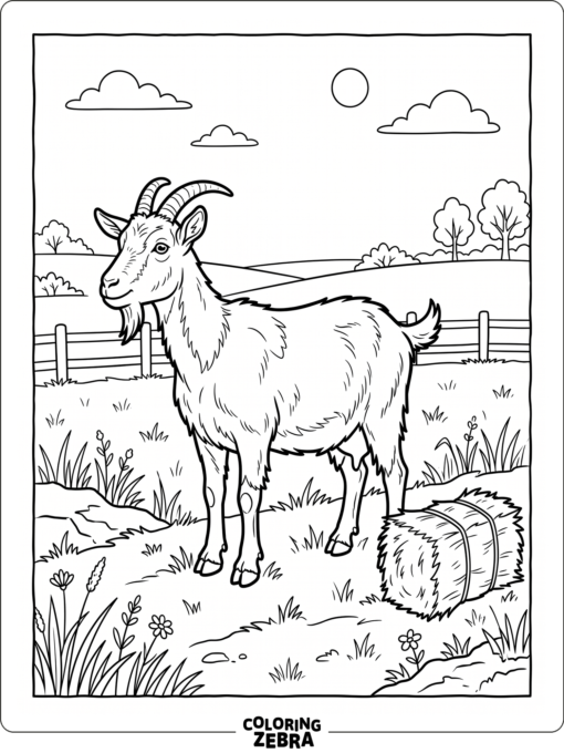 A goat standing in a plain pasture