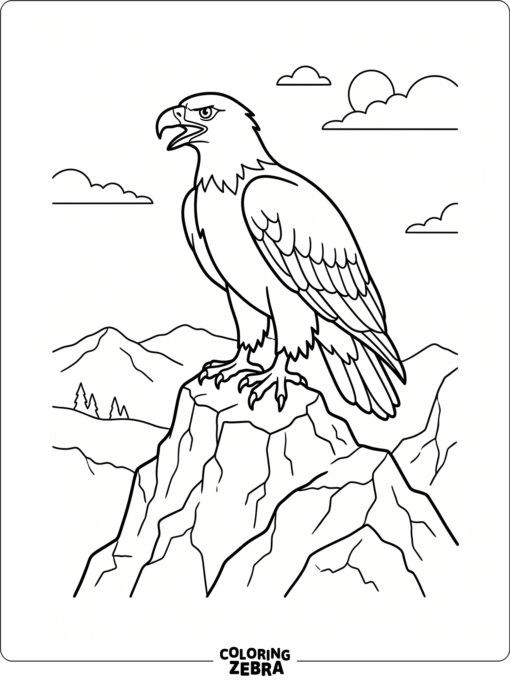 A golden eagle perched on a rock