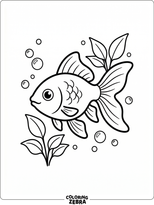 A clean goldfish outline with simple fins
