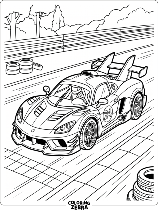 A compact race inspired supercar with a central cabin and rear fins