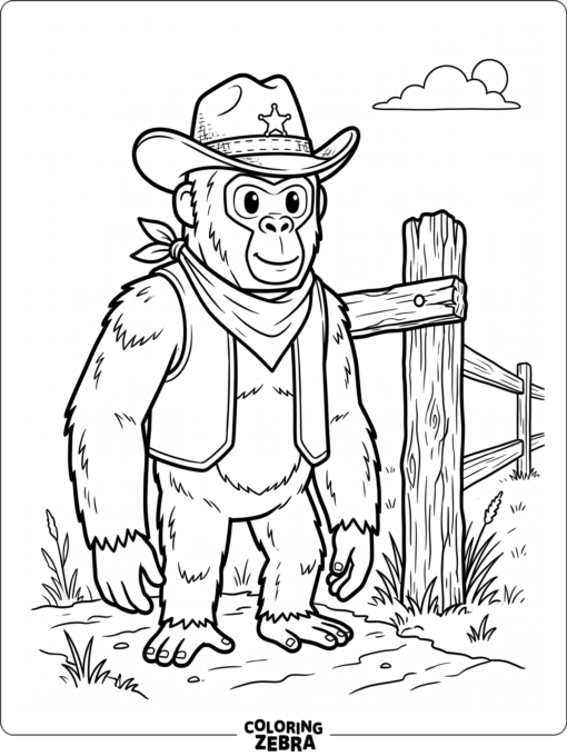 Cowboy hat monke with a rustic western feel