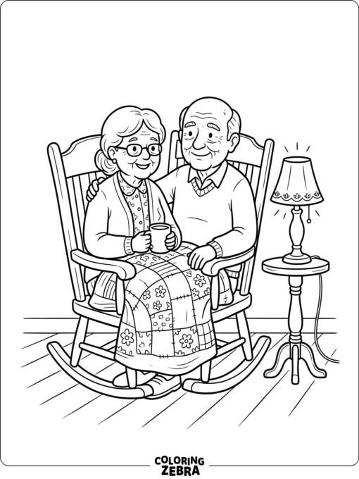 Grandma and grandpa in a rocking chair
