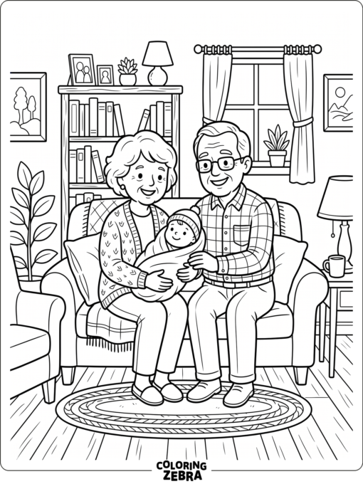 Grandparents holding a baby together