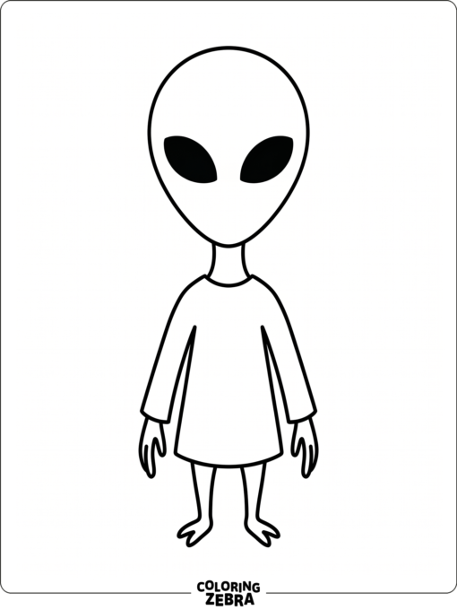 A gray alien with a smooth head