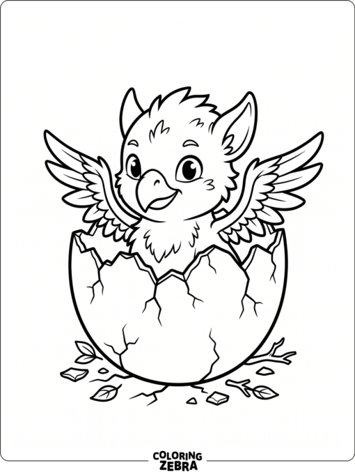 A griffin hatchling in an eggshell