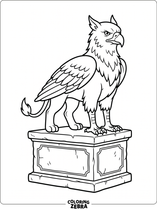 A griffin standing guard on a stone pedestal