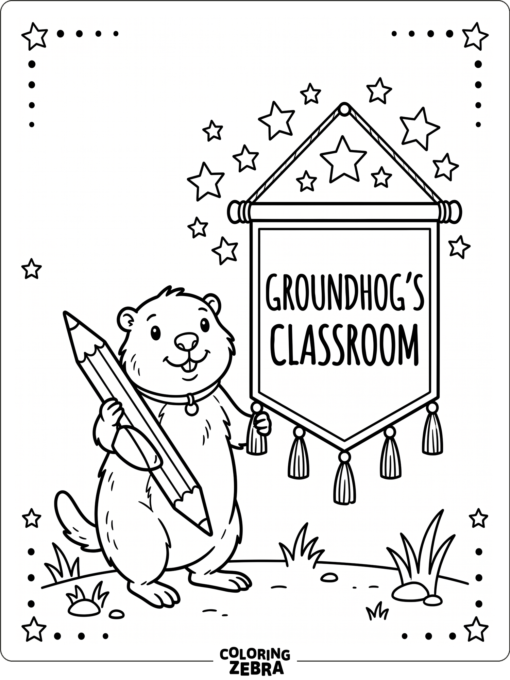 Groundhog Day page for first grade students