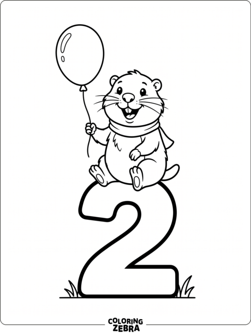 Simple Groundhog Day page for toddlers