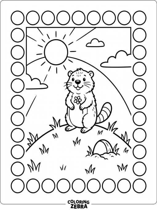 Groundhog Day dot marker activity page