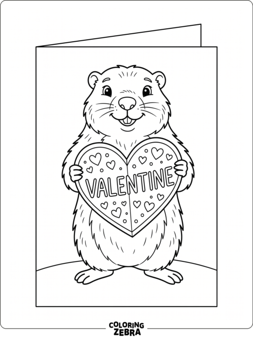 Groundhog on a greeting card front
