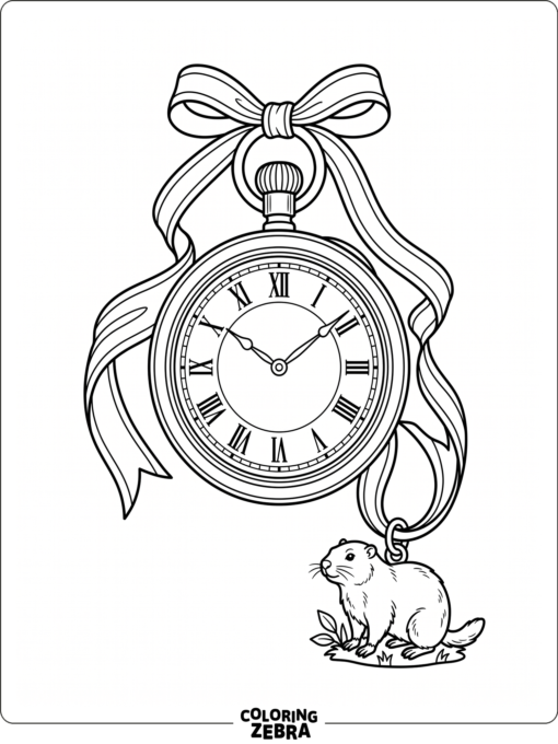 Groundhog Day pocket watch outline
