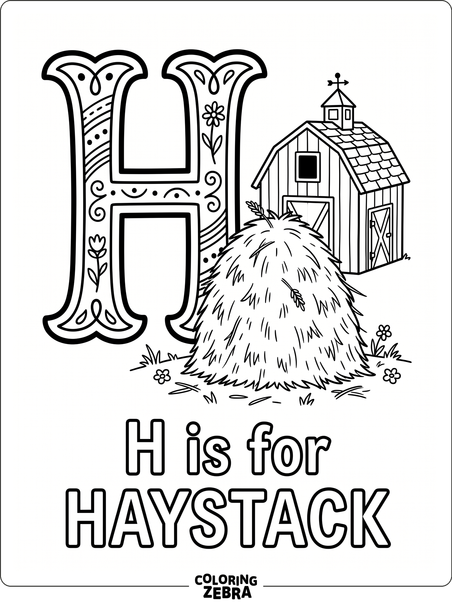 Haystack Coloring Pdf 43 Free Letter H Coloring Pages - Printable PDF Sheets