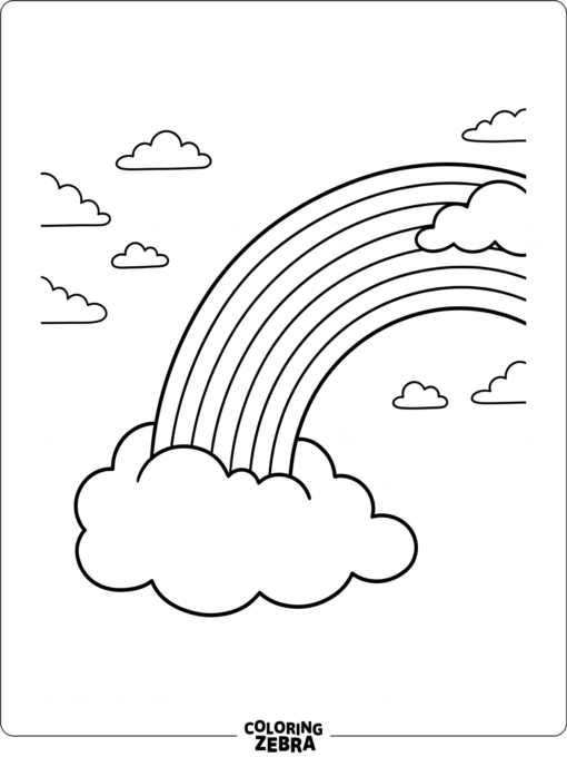 A half rainbow rising from a cloud