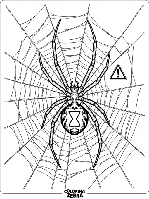 A black widow spider on a web