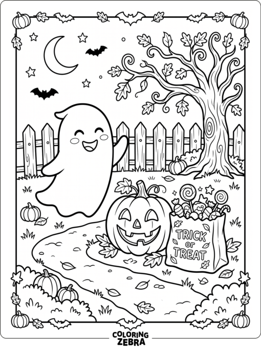 Friendly Halloween scene for young kids