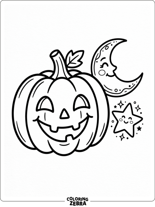 Toddler-friendly pumpkin with stars and moon