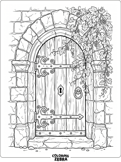 A stone crypt door with cracked edges