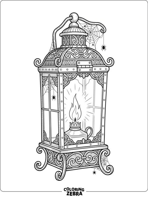 An old lantern with a glowing flame