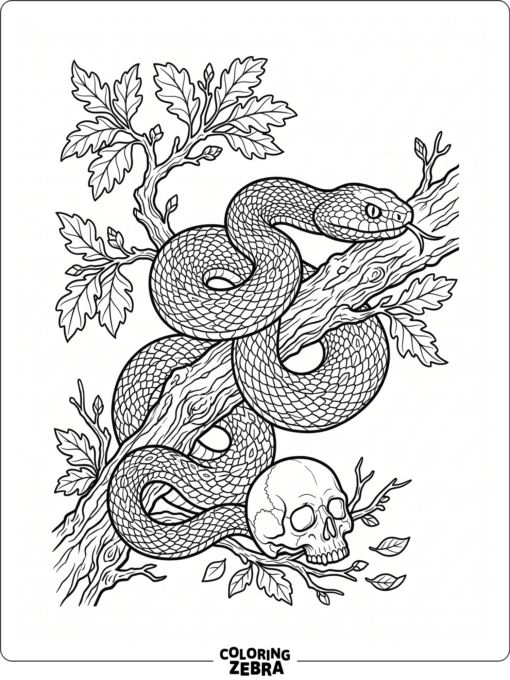 A snake coiled around a branch