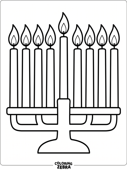 A row of candles in a menorah with flame shapes