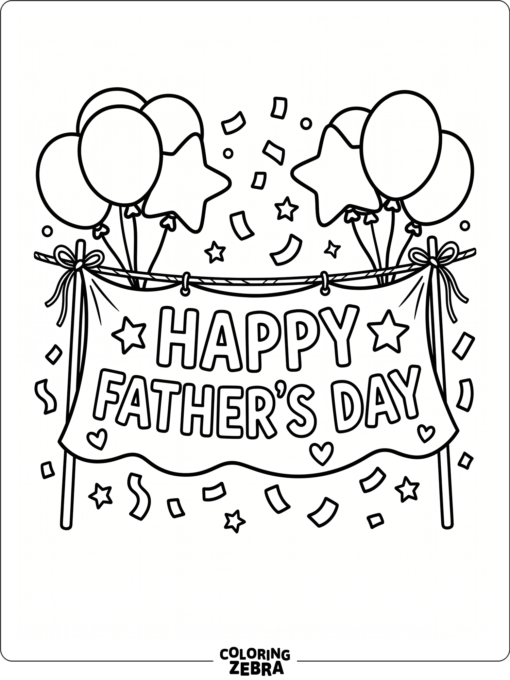 Happy Father's Day banner with balloons