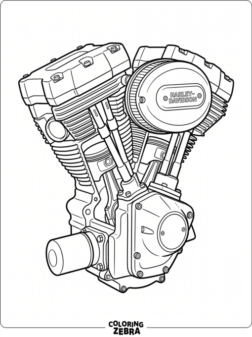 Harley engine with pistons and bolts