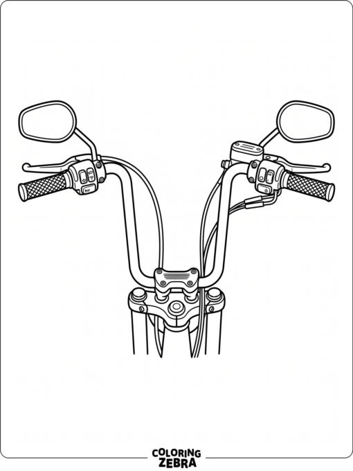 Motorcycle handlebars with mirrors and grips