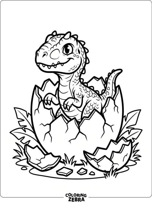 A baby indominus rex hatching from an egg