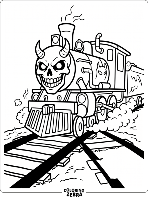 Hell Charles standing on dark tracks with smoke