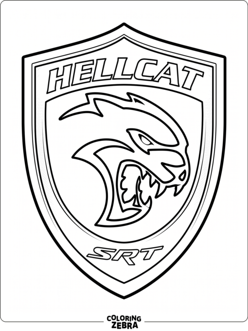 Hellcat badge with a clean shield outline