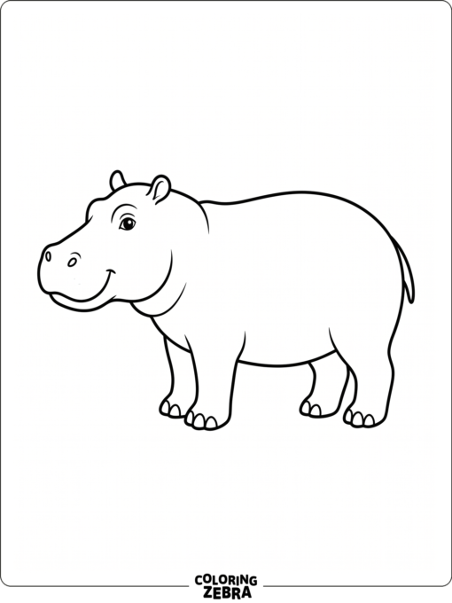 A simple hippo outline with clear legs and body