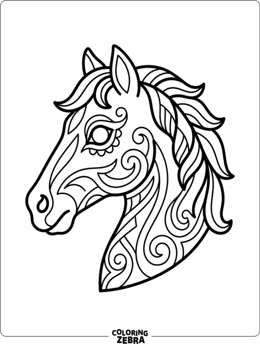 A horse head mask shape with eye openings