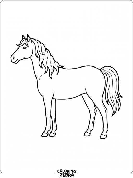 A plain horse outline with a flowing mane