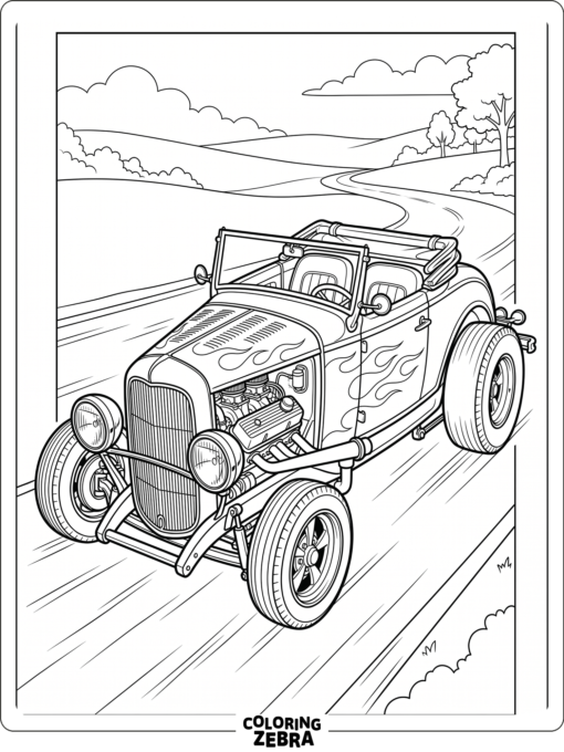 Hot Rod Convertible with Top Down