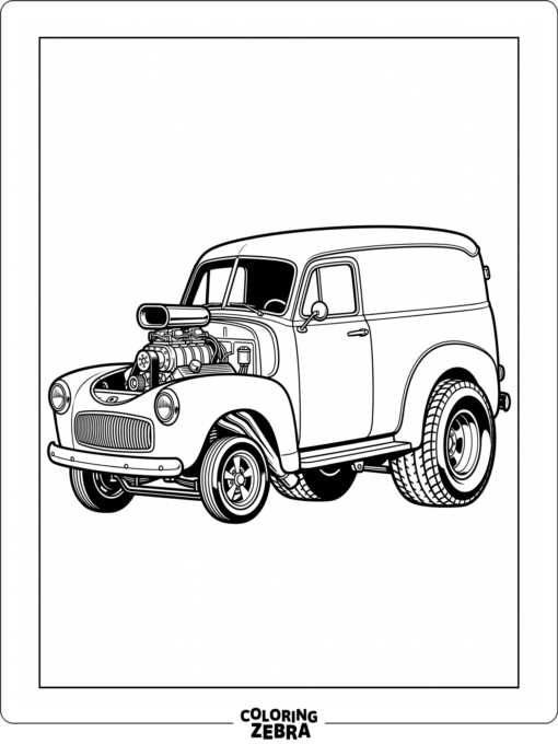 Hot Rod Delivery Van Side View