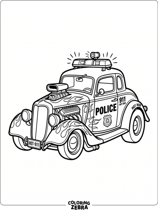 Hot Rod Police Car with Light Bar