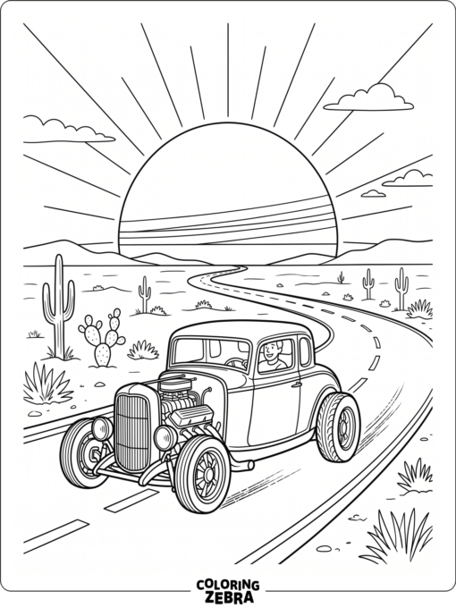 Hot Rod at Sunset