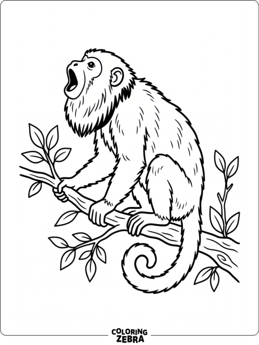 A howler monkey calling out from a branch