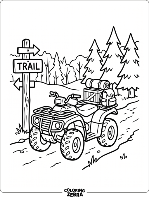 Hunting ATV with gear rack