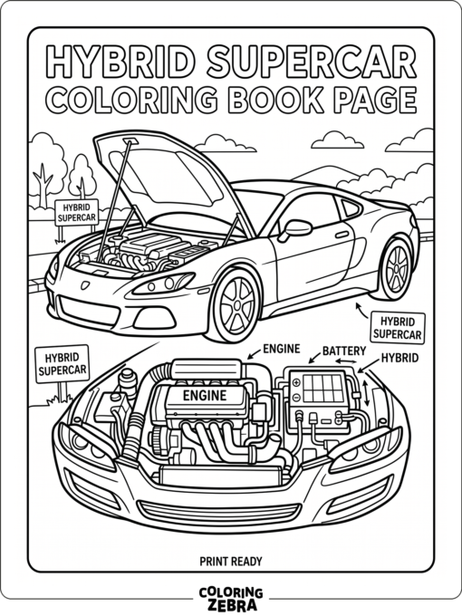 A hybrid supercar with engine details