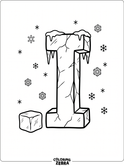 Una letra I junto a un bloque de hielo
