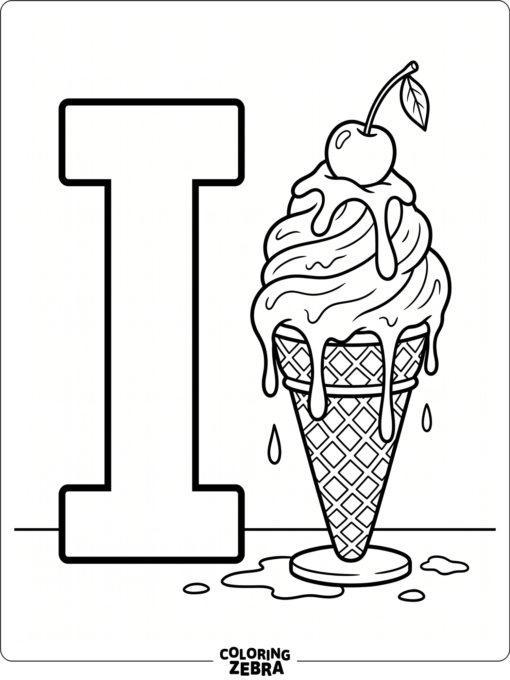 Una I mayúscula junto a un cucurucho de helado