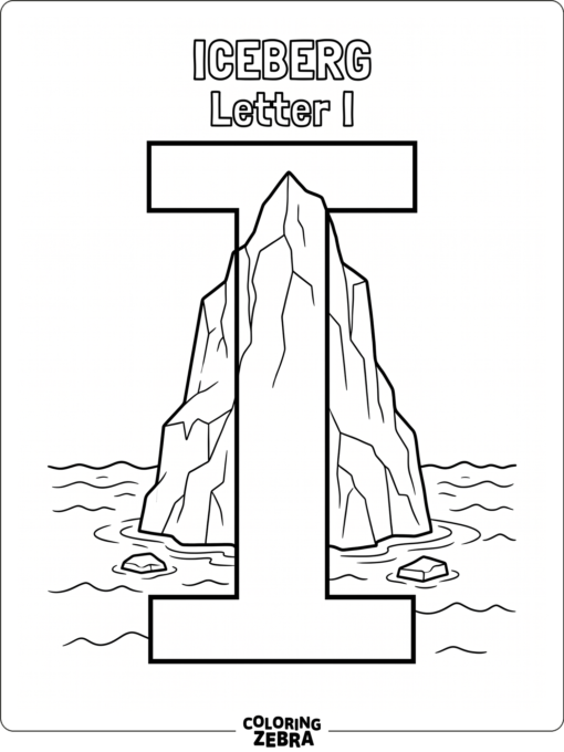 Una letra I junto a un sencillo iceberg a la deriva